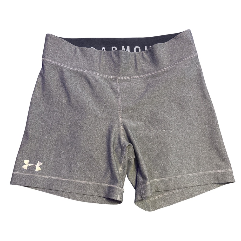 Under Armour Womens Gray HeatGear Compression Athletic Shorts Size M